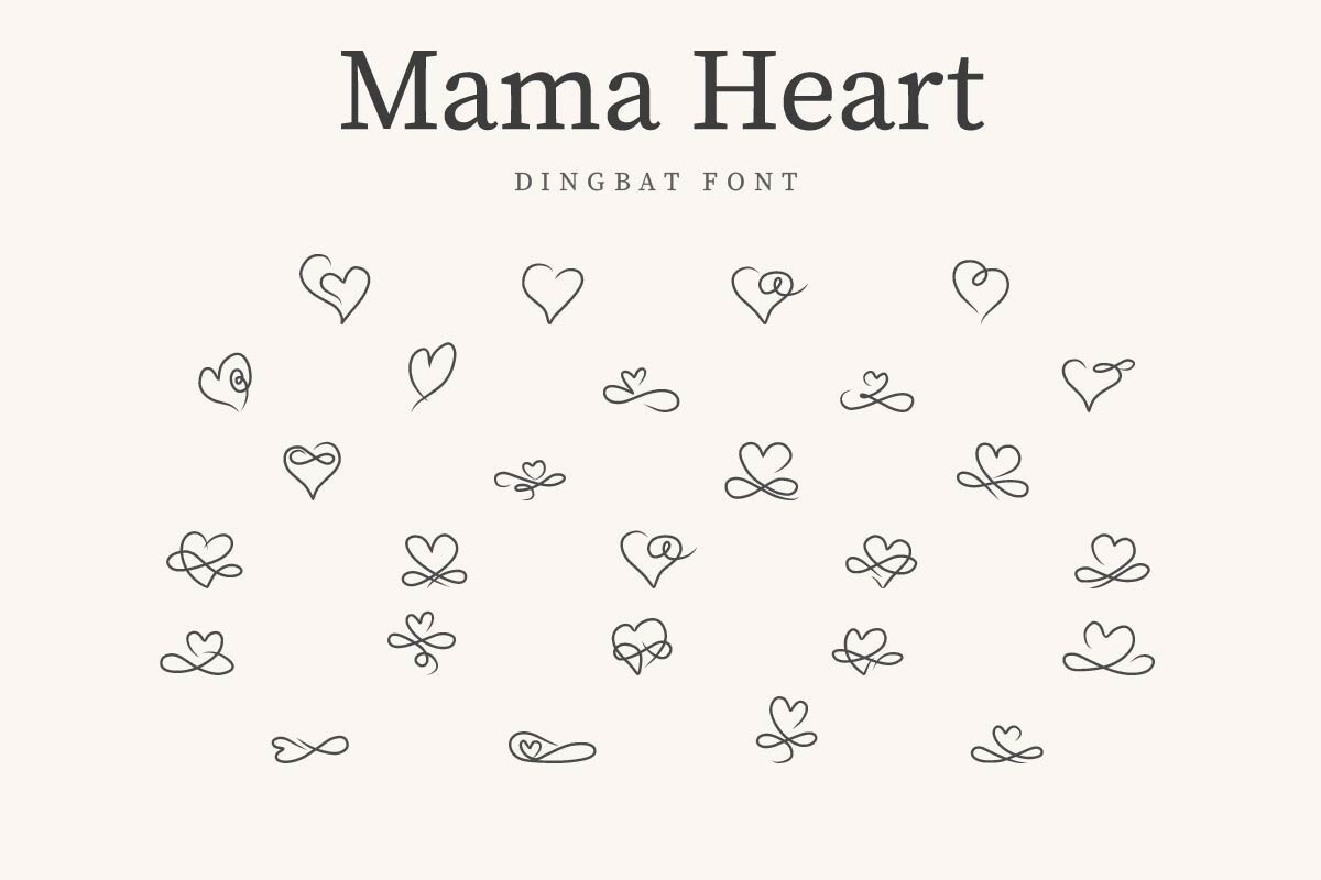 Пример шрифта MamaHeart Regular