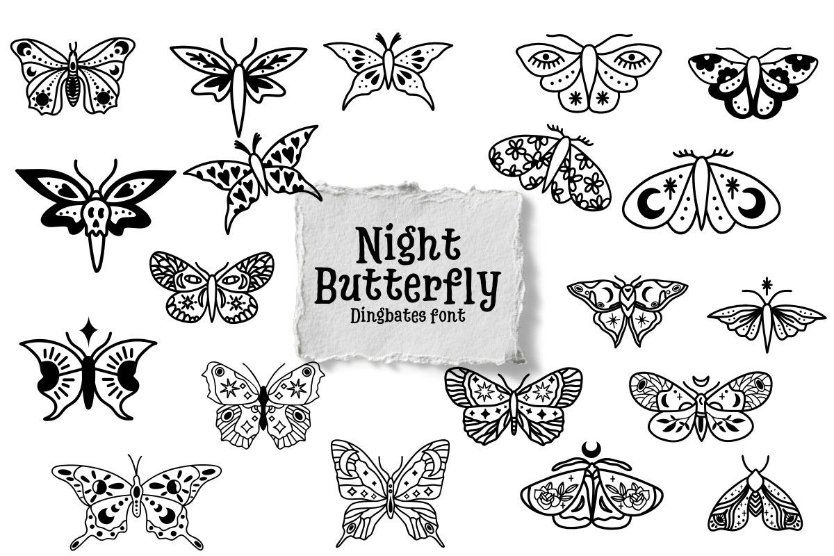 Пример шрифта Night Butterfly Regular