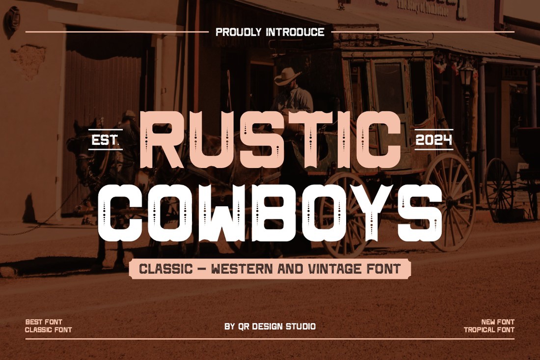 Пример шрифта Rustic Cowboys Regular