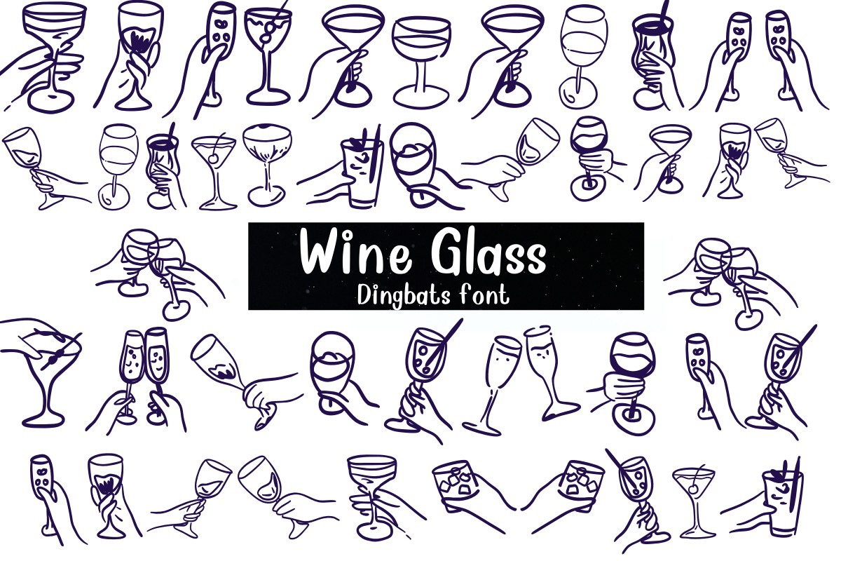 Пример шрифта Wine Glass Regular