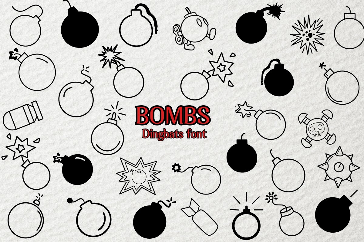 Пример шрифта Bombs Regular