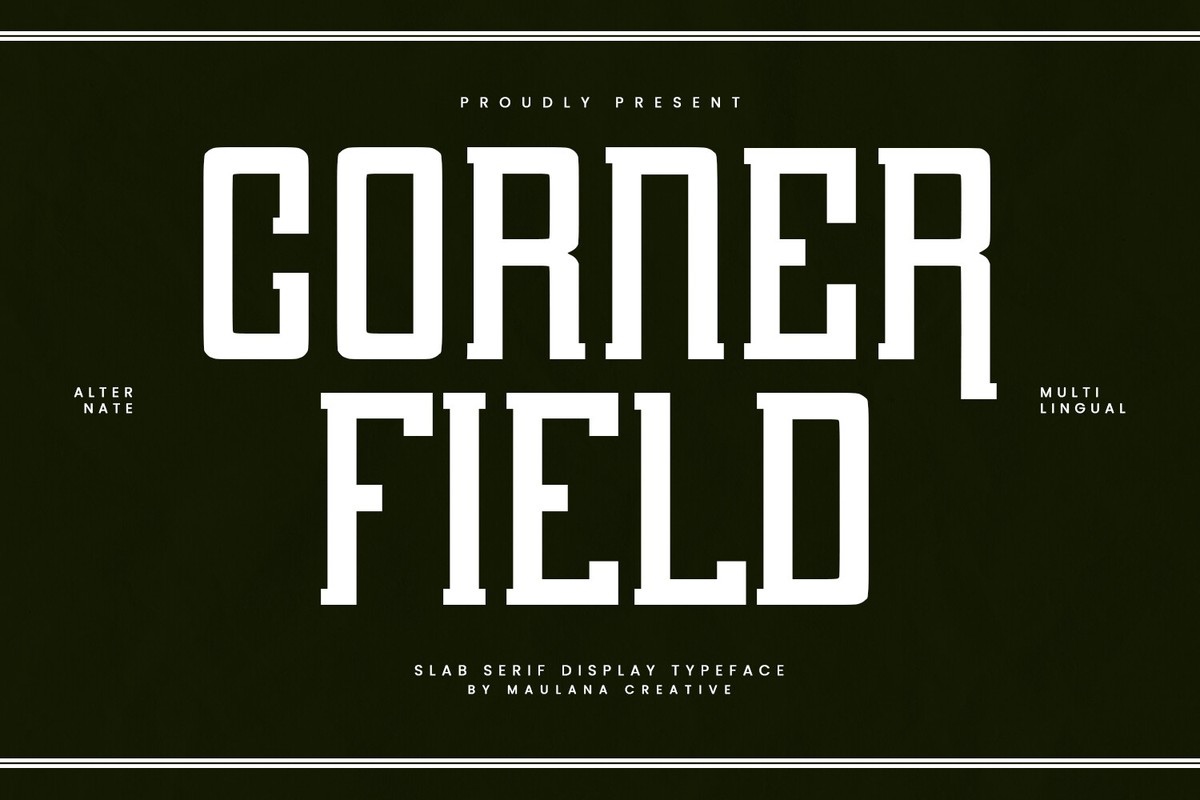 Пример шрифта Corner Field Regular
