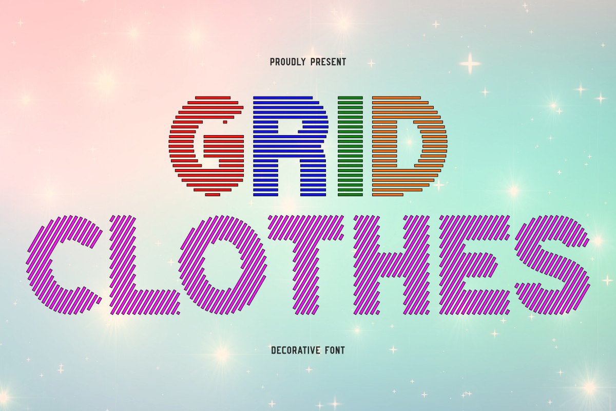Пример шрифта Grid Clothes Regular