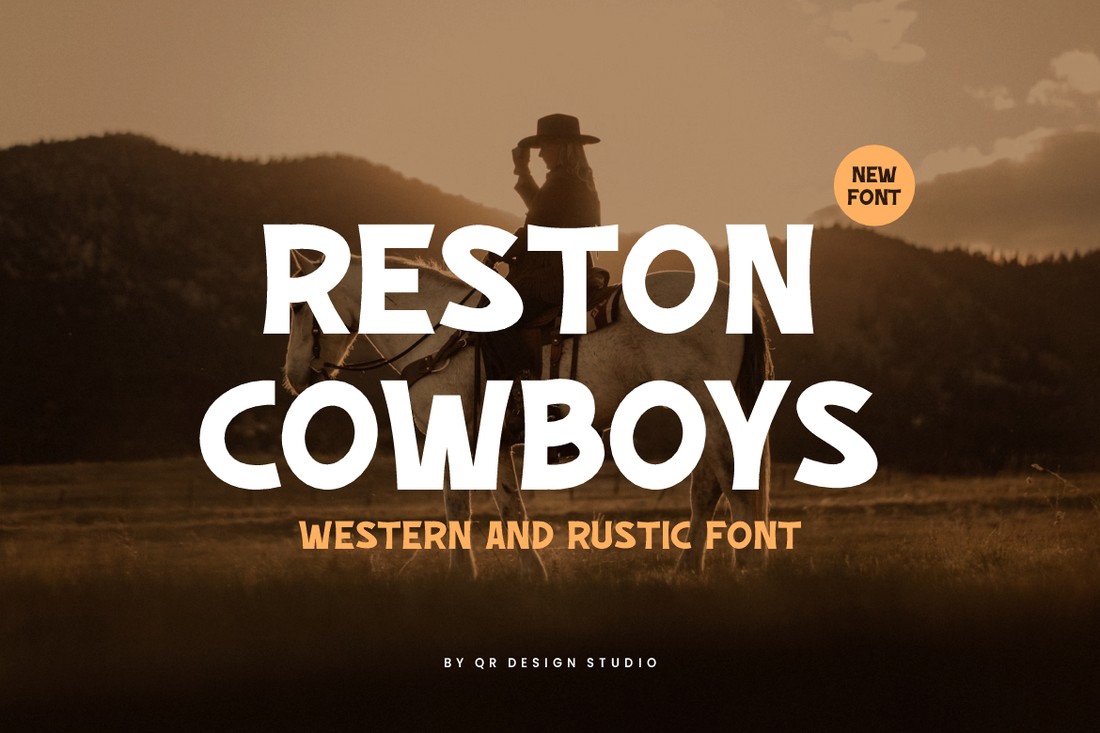 Пример шрифта Reston Cowboys Regular
