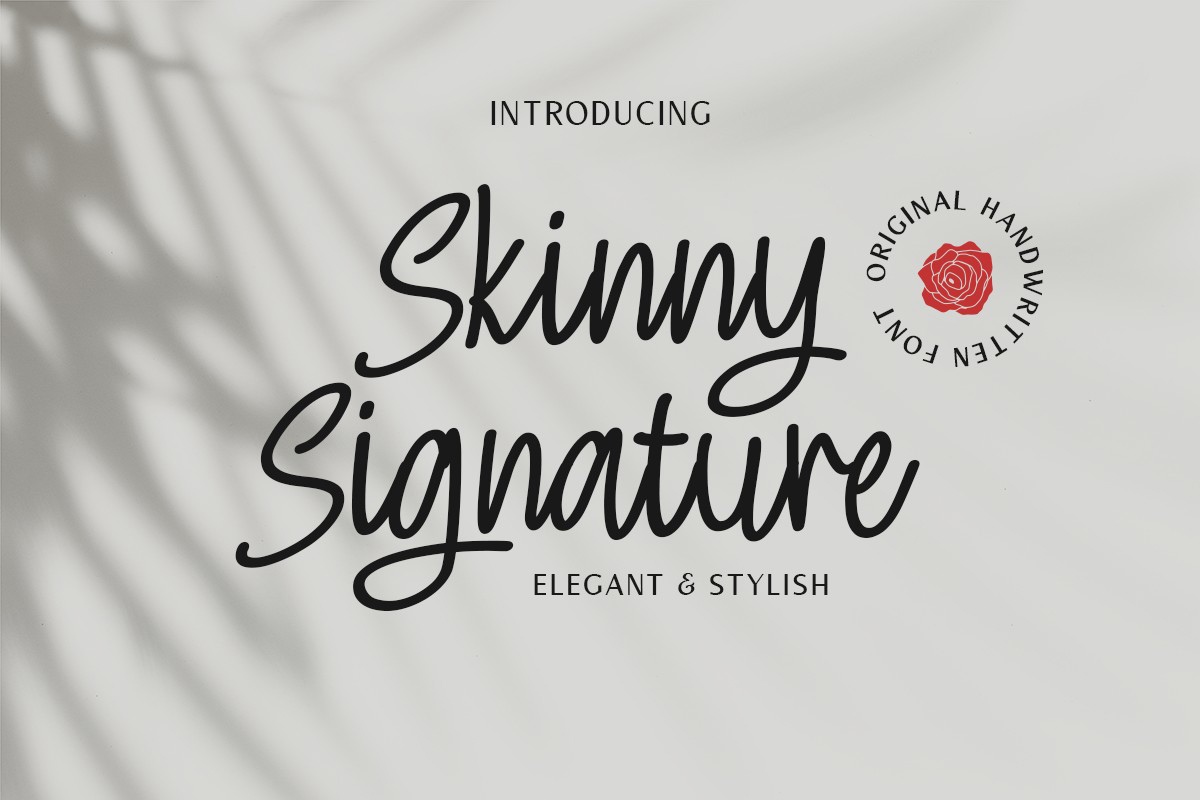 Пример шрифта Skinny Signature Regular