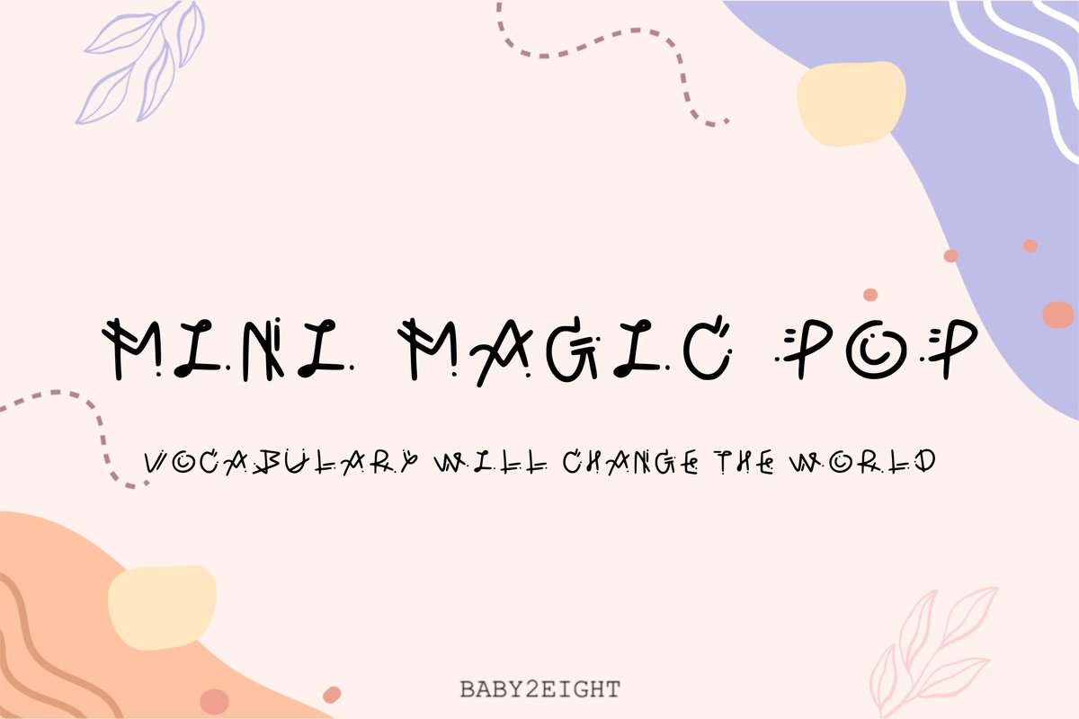 Пример шрифта B2E Mini Magic Pop Regular