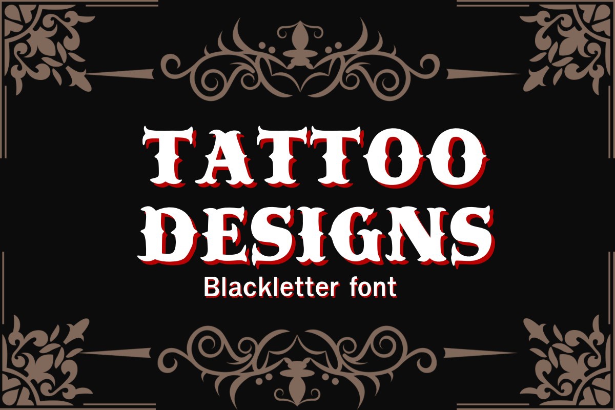 Пример шрифта Tattoo Designs Regular