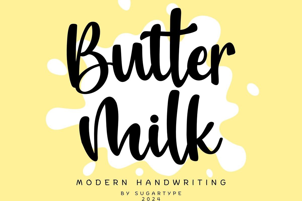Пример шрифта Butter Milk Regular