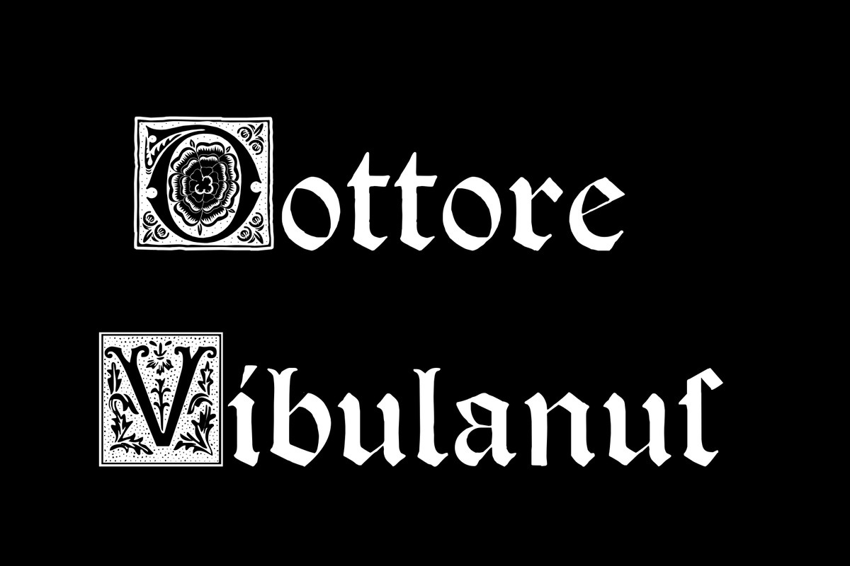 Пример шрифта Dottore Vibulanus Regular