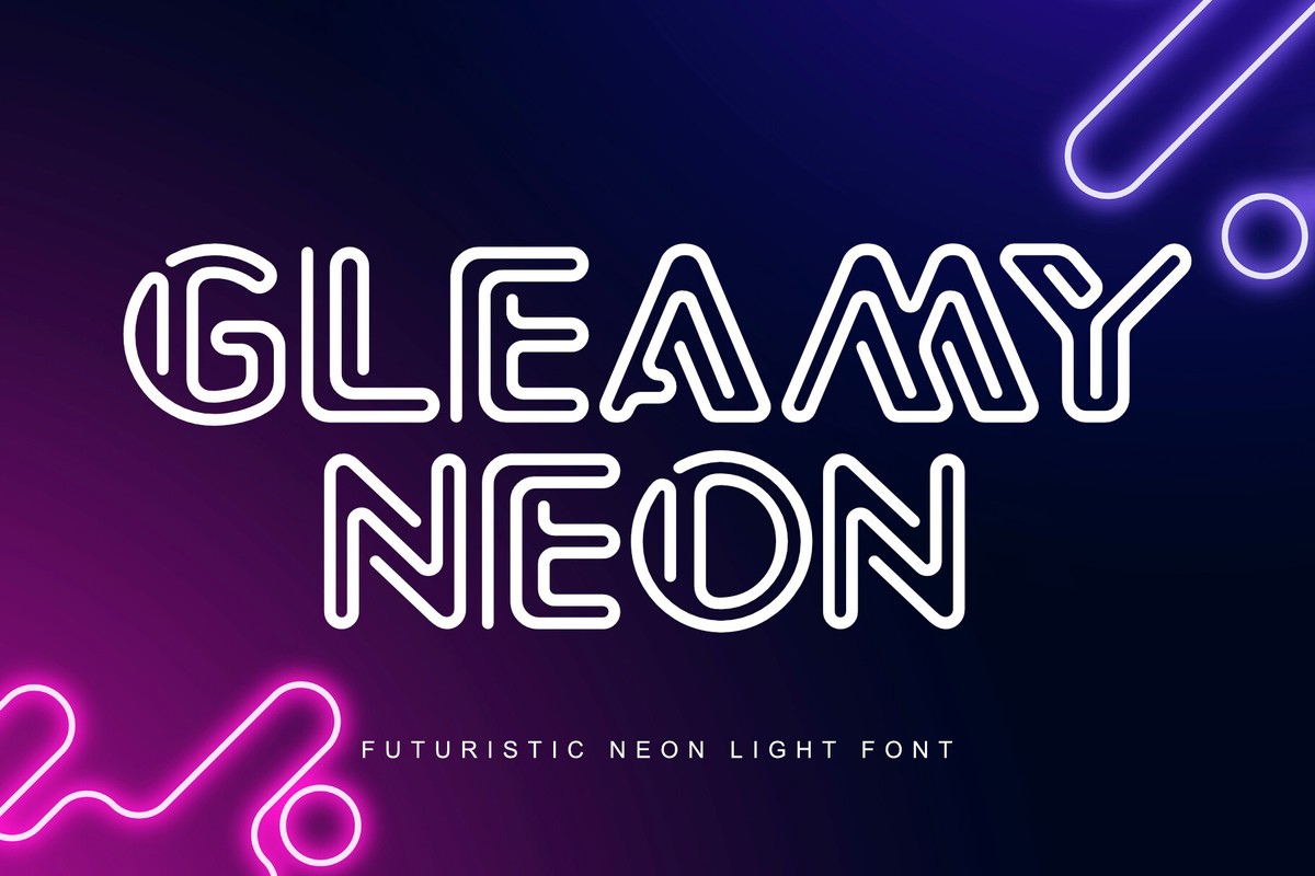Пример шрифта Gleamy Neon Regular