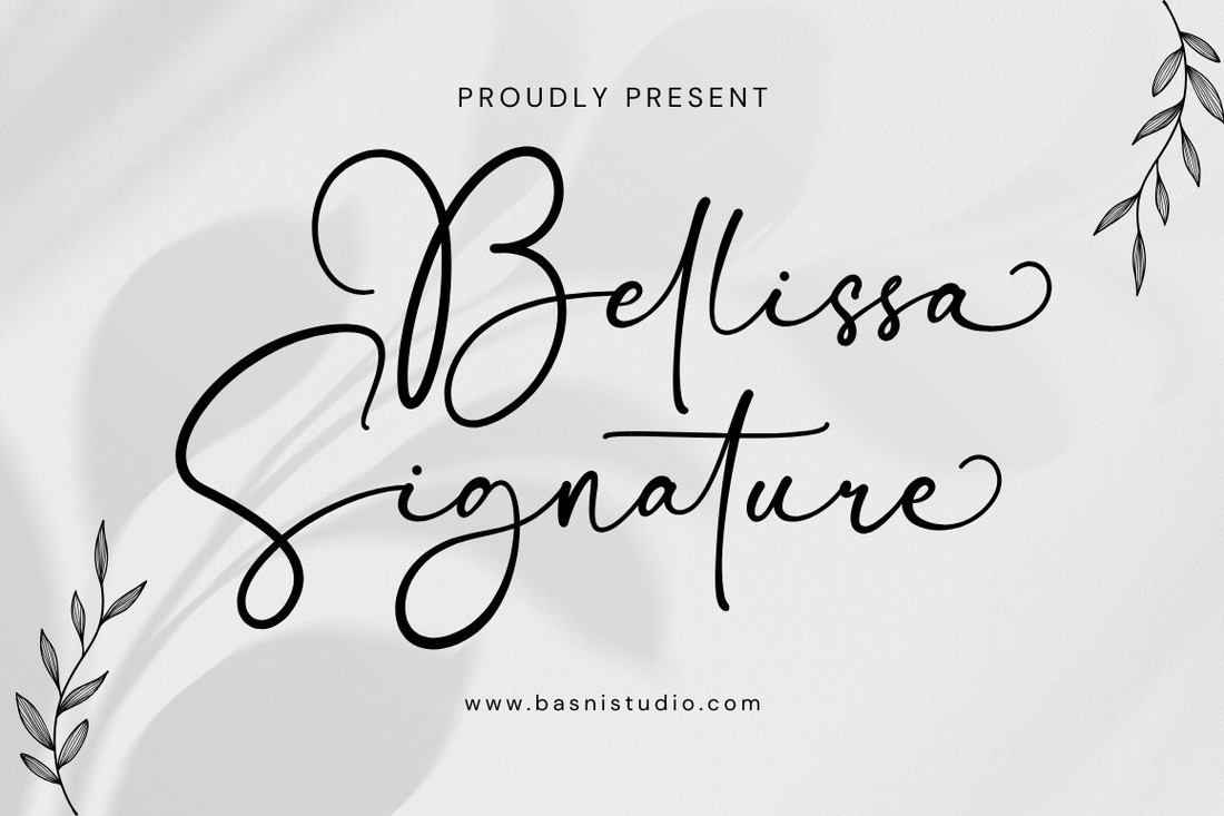 Пример шрифта Bellissa Signature Regular