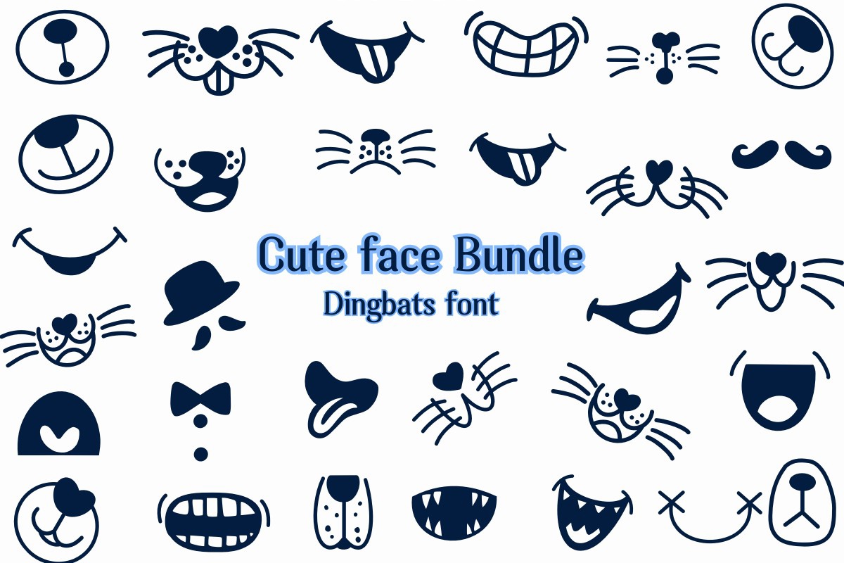 Пример шрифта Cute Face Bundle Regular