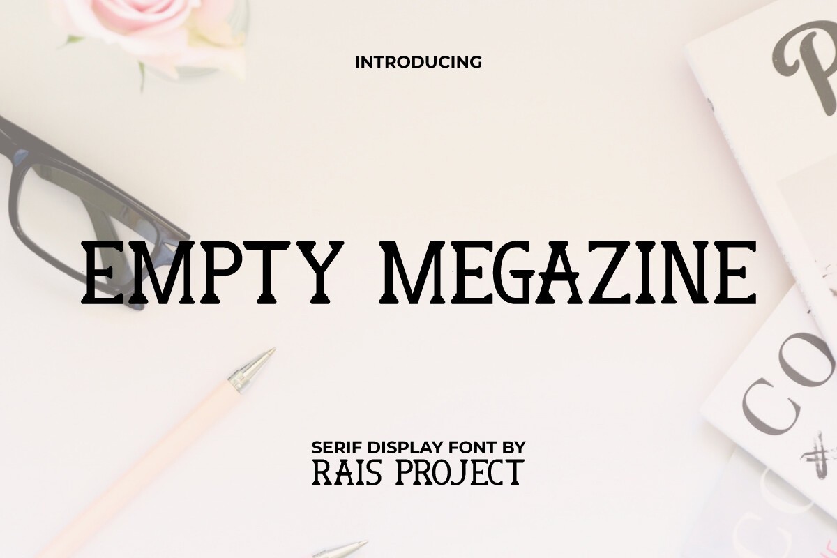 Пример шрифта Empty Megazine Regular