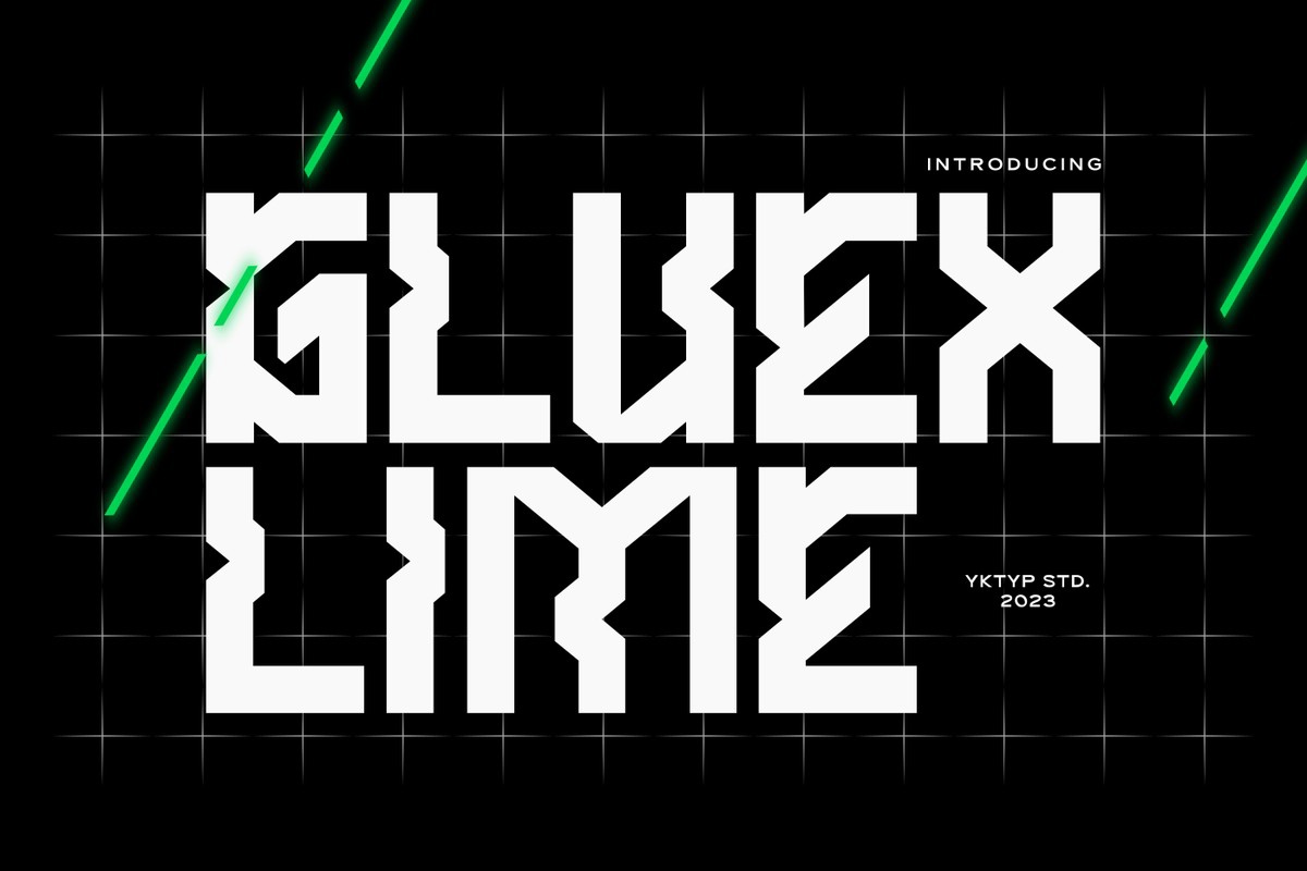 Пример шрифта Gluexlime Regular