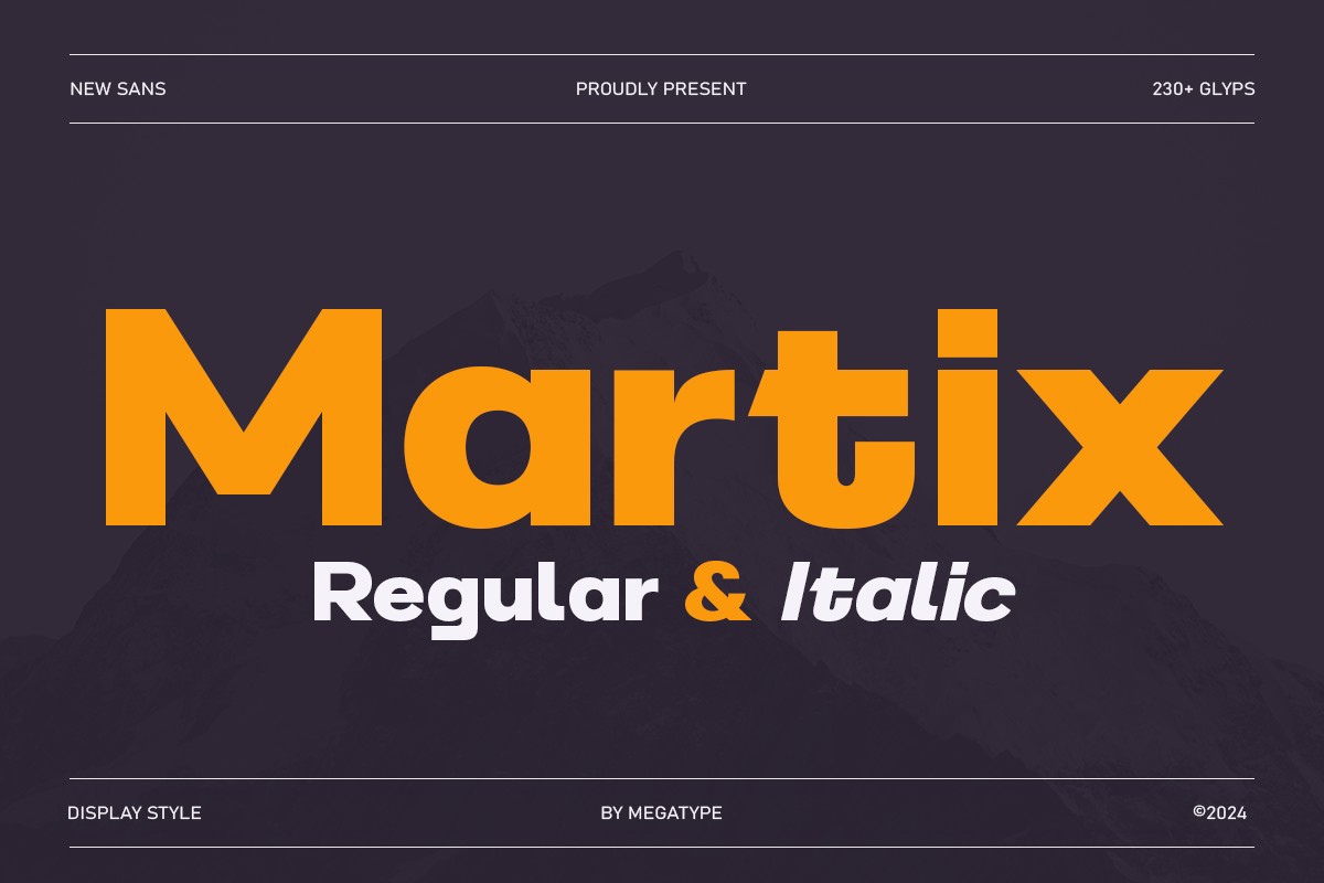 Пример шрифта Martix Sans Serif Regular