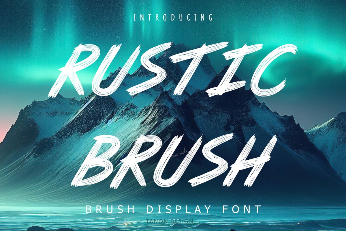 Пример шрифта Rustic Brush Regular