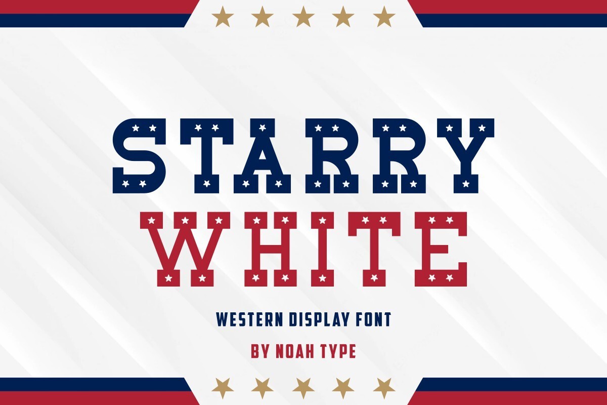 Пример шрифта Starry White Regular