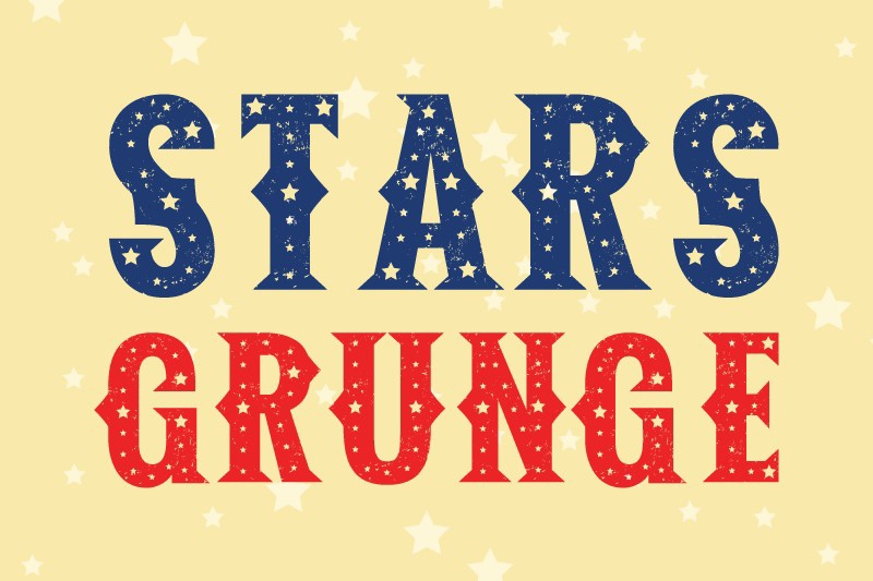 Пример шрифта Stars Grunge Regular