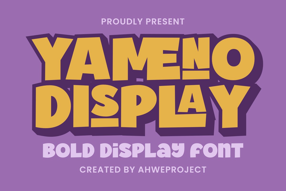 Пример шрифта Yameno Extrude Italic