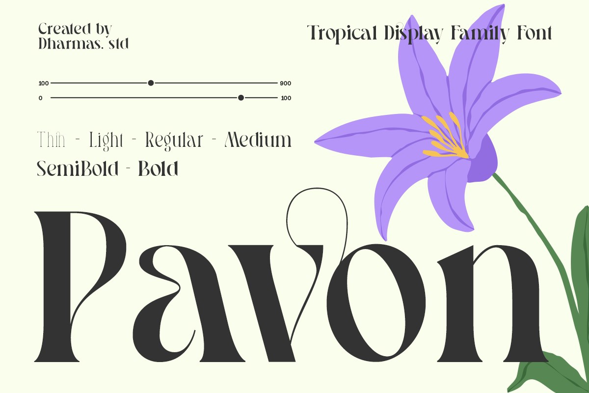 Пример шрифта Pavon Bold