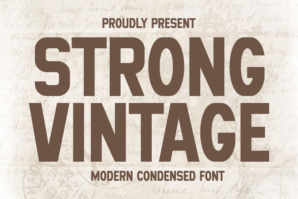 Пример шрифта Strong Vintage Regular