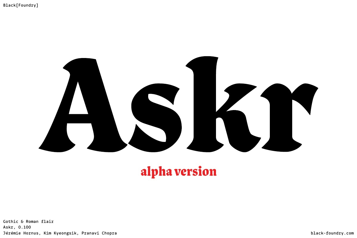 Пример шрифта Askr Regular