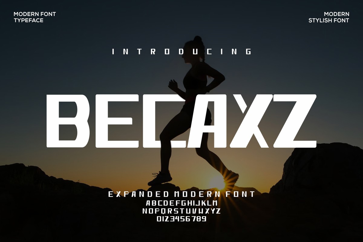 Пример шрифта Becaxs Regular