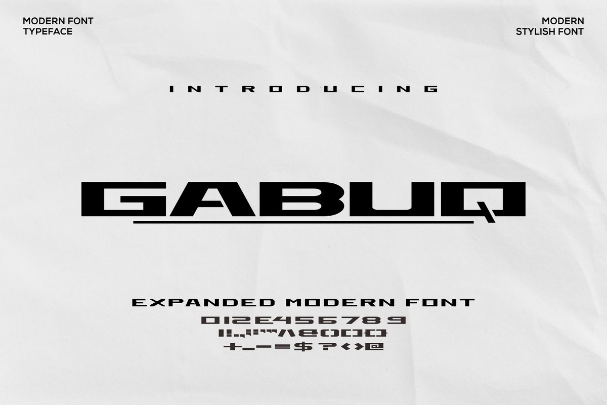 Пример шрифта Gabuq Regular