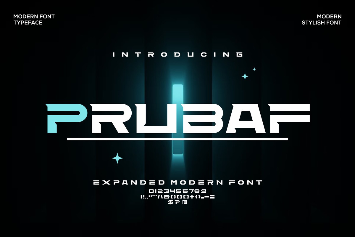Пример шрифта Prubaf Regular