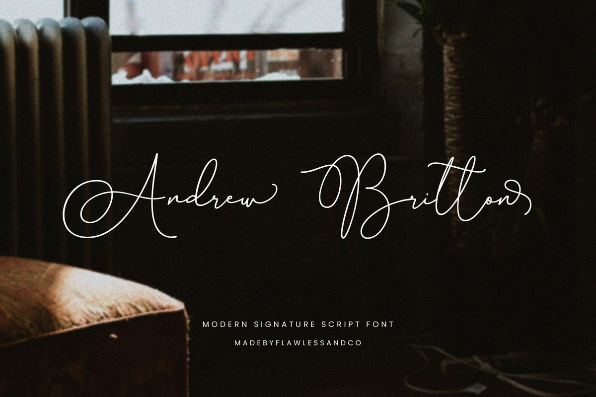 Пример шрифта Andrew Britton Regular