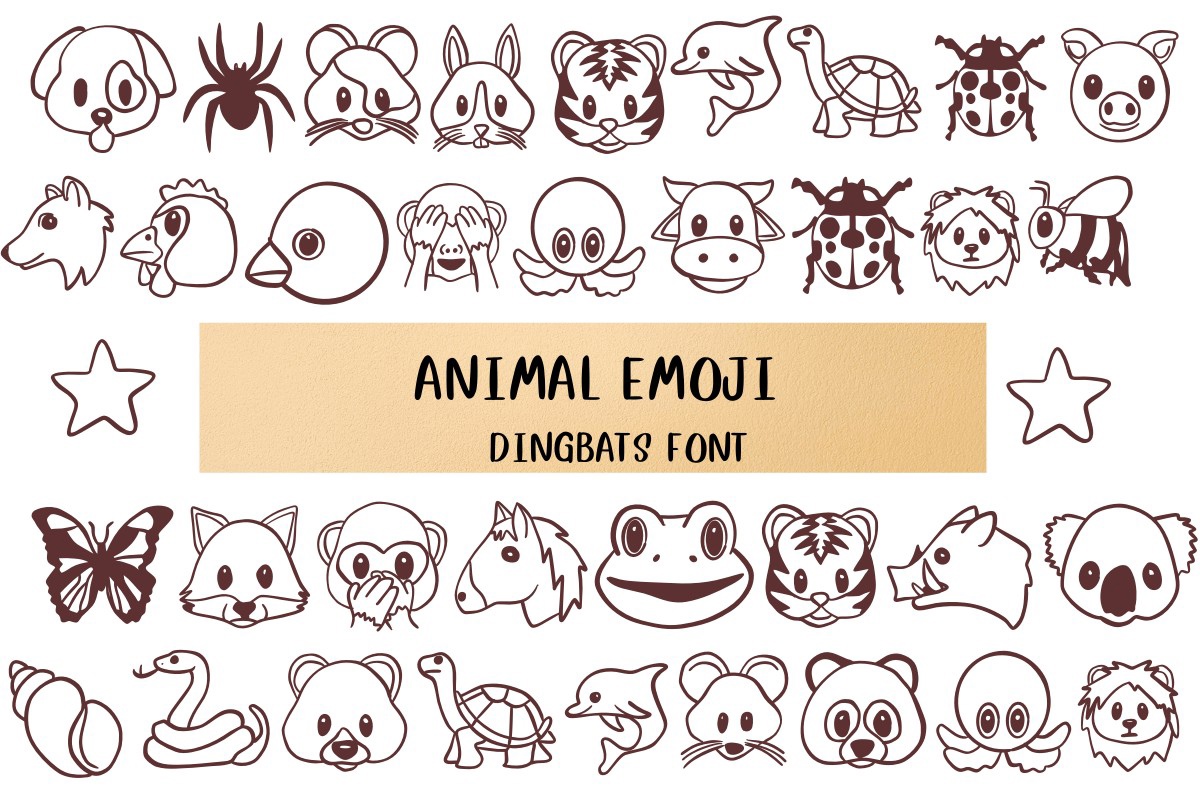 Пример шрифта Animal Emoji Regular