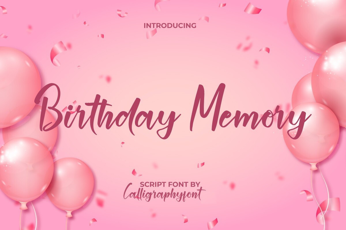 Пример шрифта Birthday Memory Regular