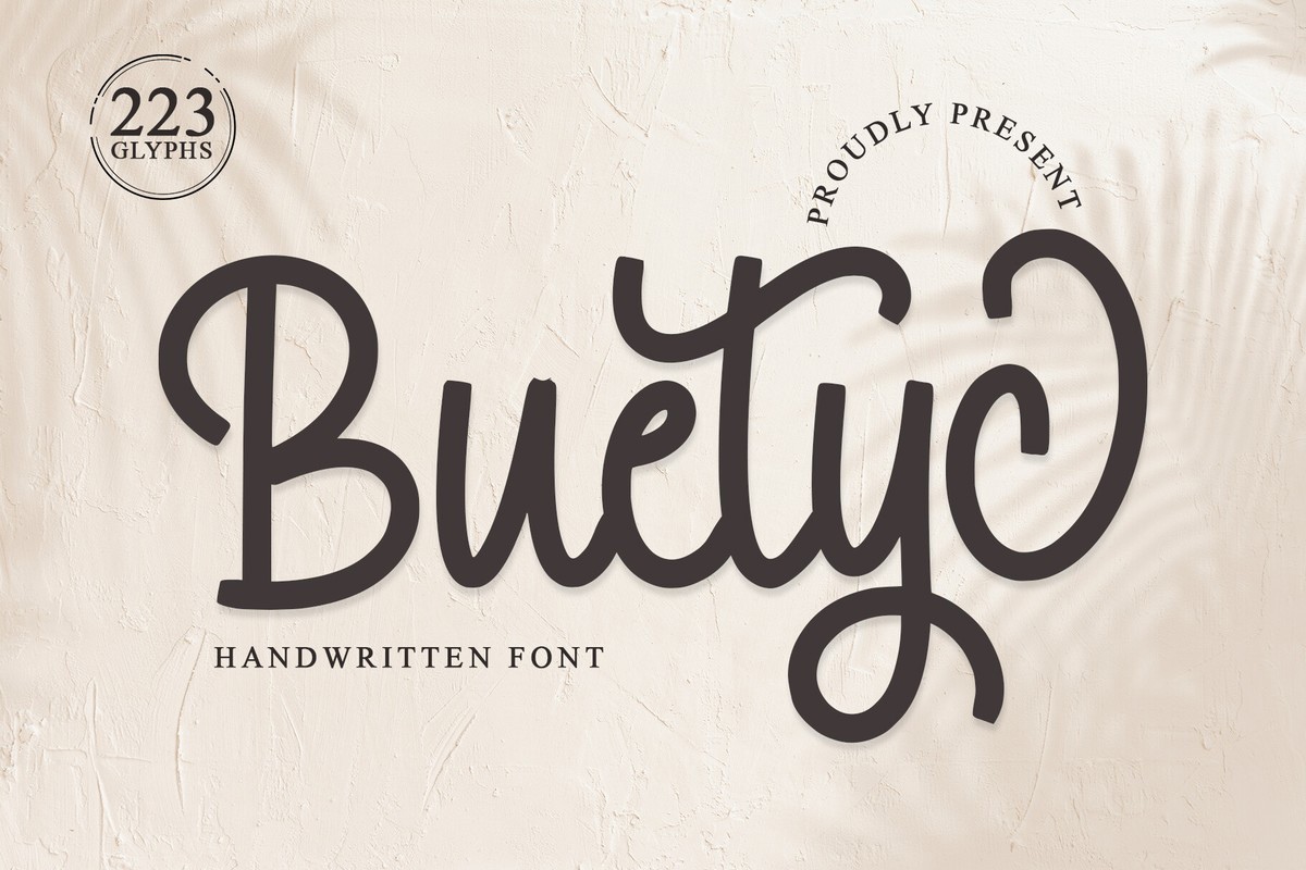 Пример шрифта Buetyc Regular