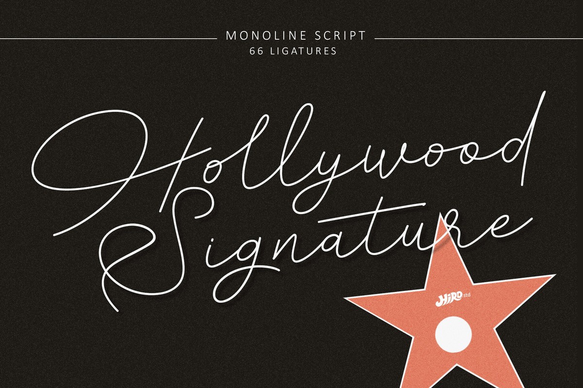 Пример шрифта Hollywood Signature Regular