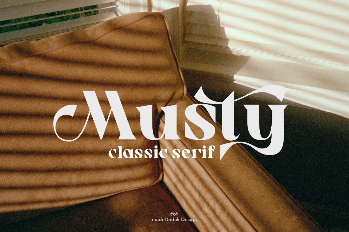 Пример шрифта Musty Italic