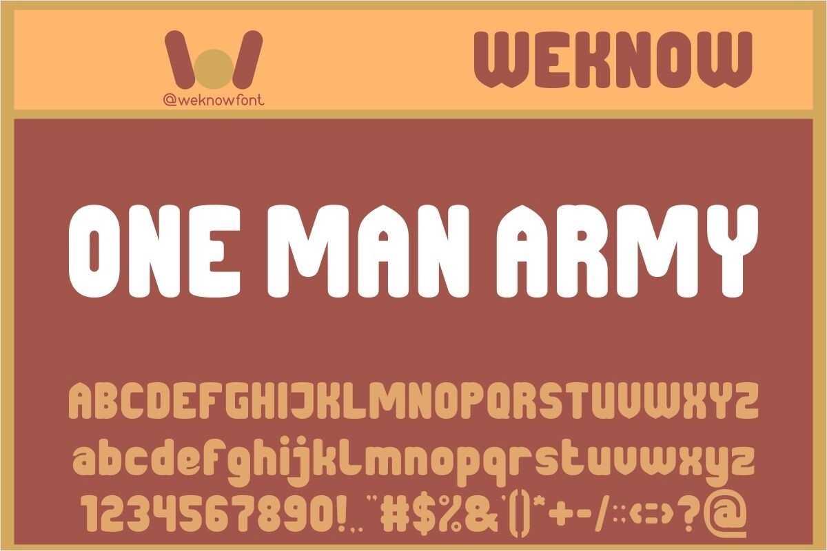 Пример шрифта One Man Army Bold Italic