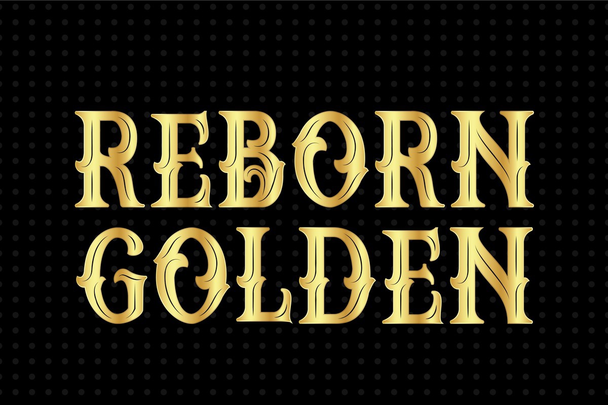 Пример шрифта Reborn Golden Regular