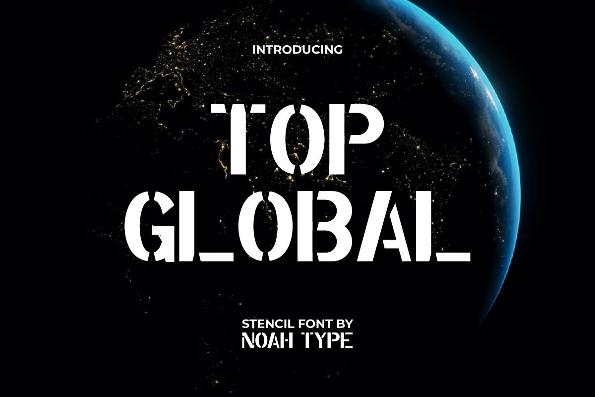 Пример шрифта Top Global Regular
