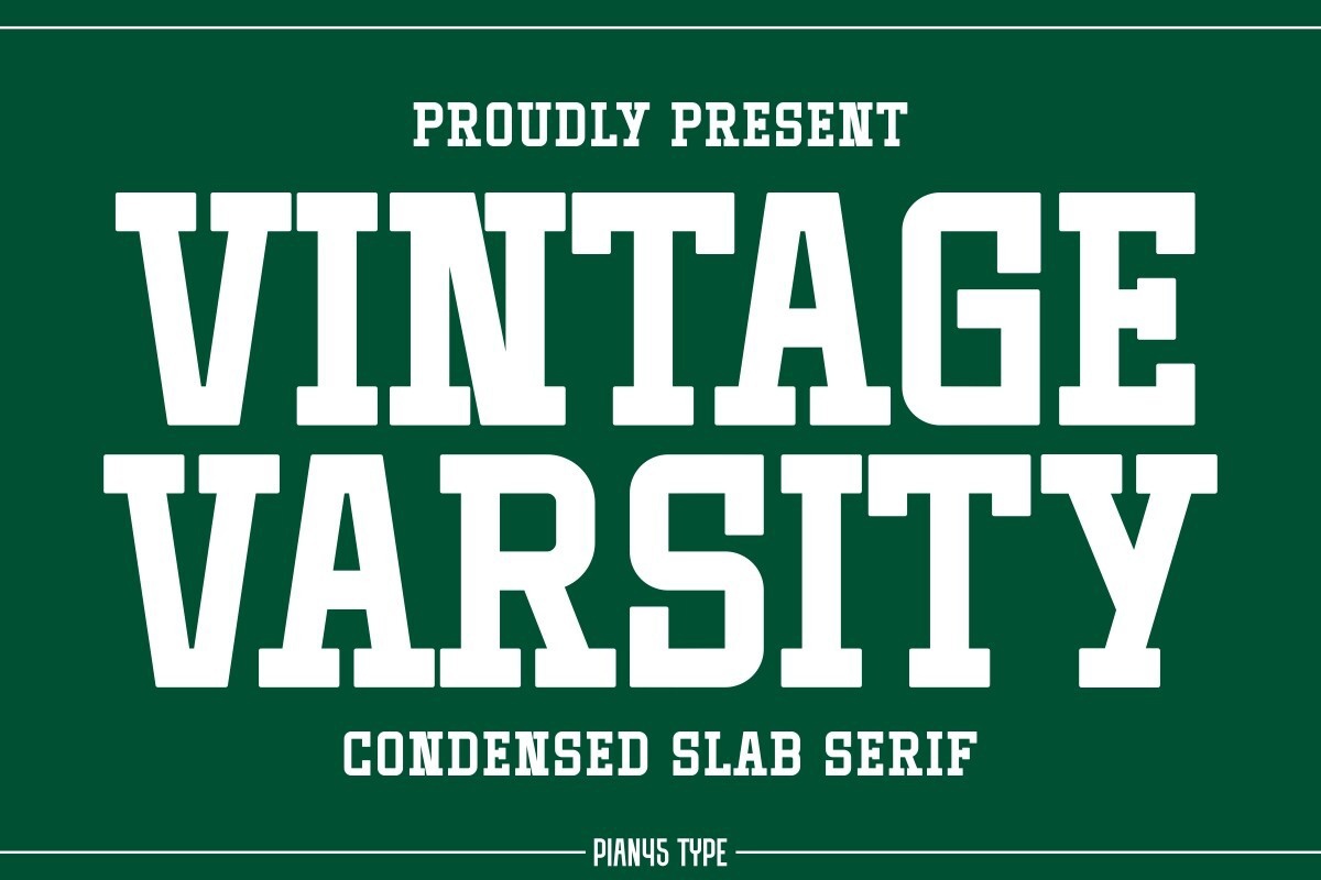 Пример шрифта Vintage Varsity Regular