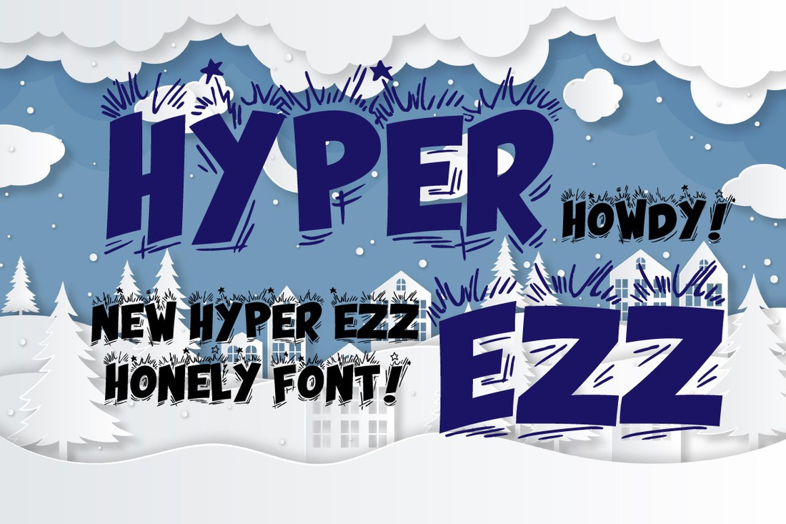 Пример шрифта Hyper Ezz Regular
