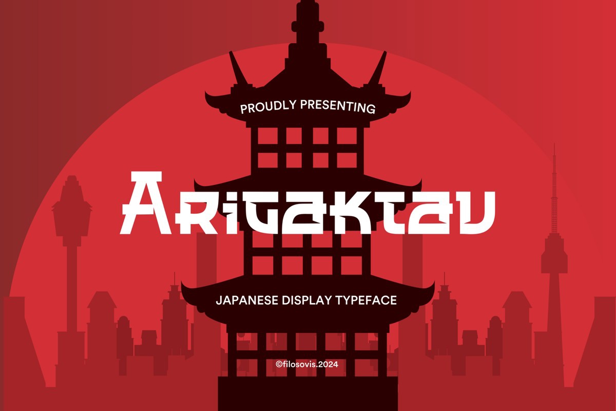 Пример шрифта Arigaktau Regular