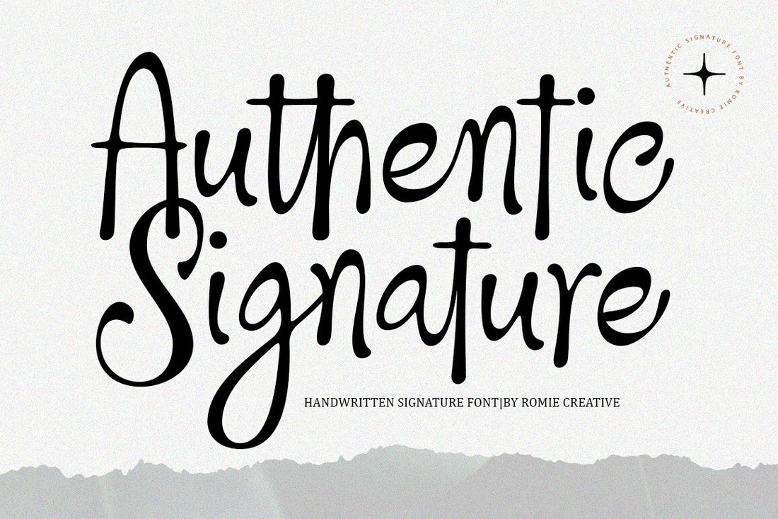 Пример шрифта Authentic Signature Regular