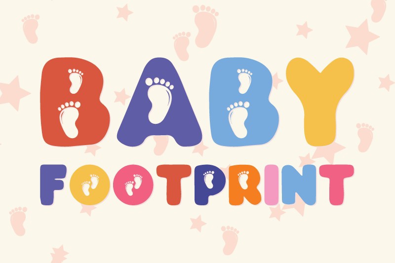 Пример шрифта Baby Footprint Regular