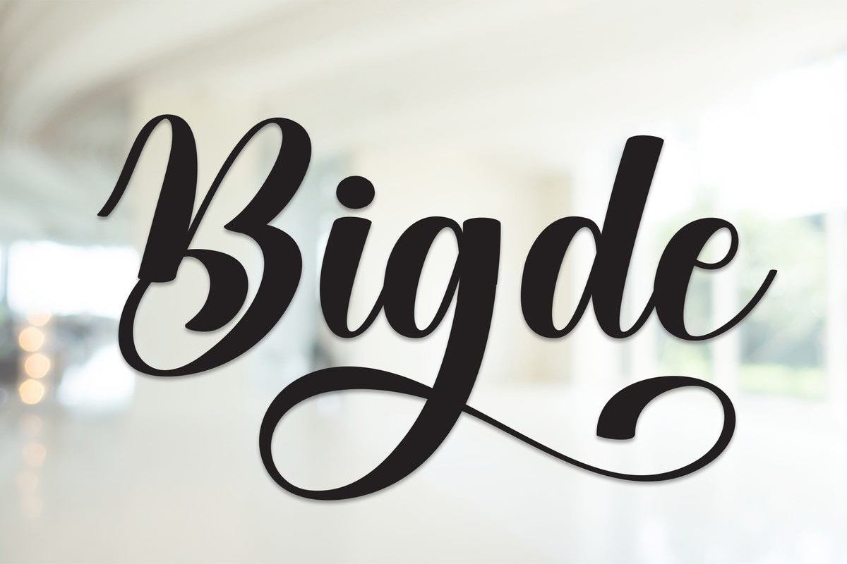 Пример шрифта Bigde Regular