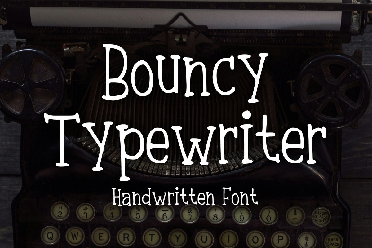 Пример шрифта Bouncy Typewriter Regular