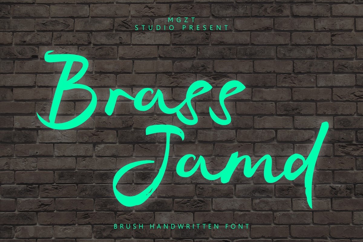 Пример шрифта Brass Jamd Regular