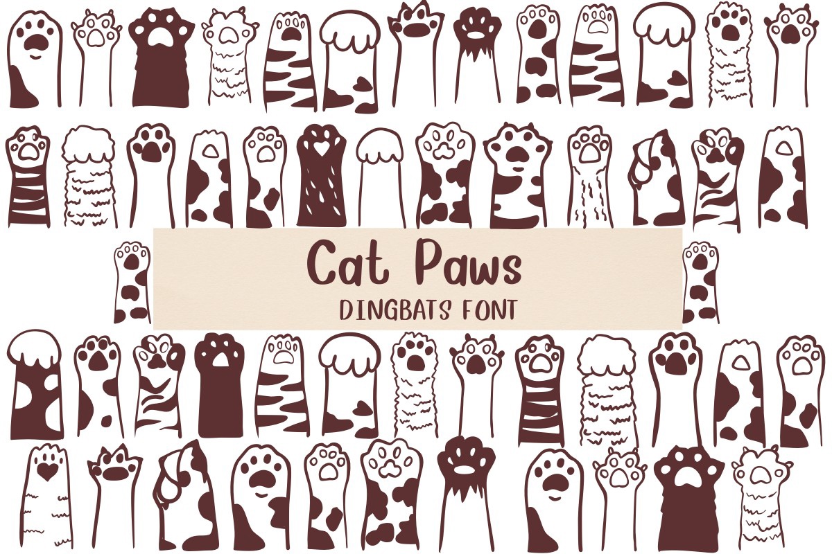 Пример шрифта Cat Paws Regular