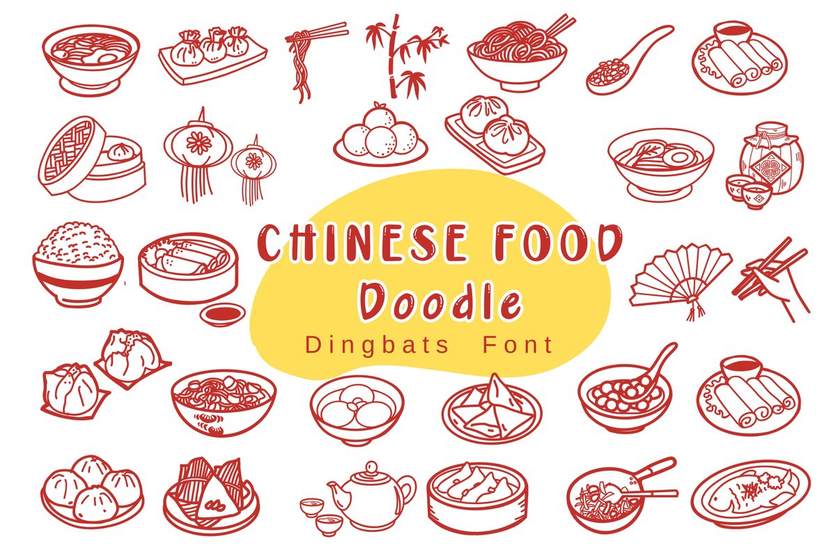 Пример шрифта Chinese Food Doodle Regular