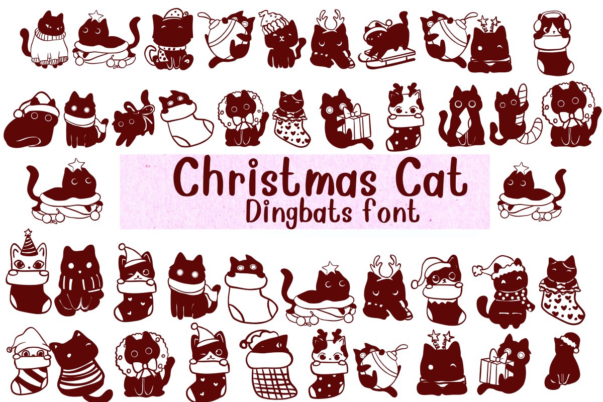 Пример шрифта Christmas Cats Regular