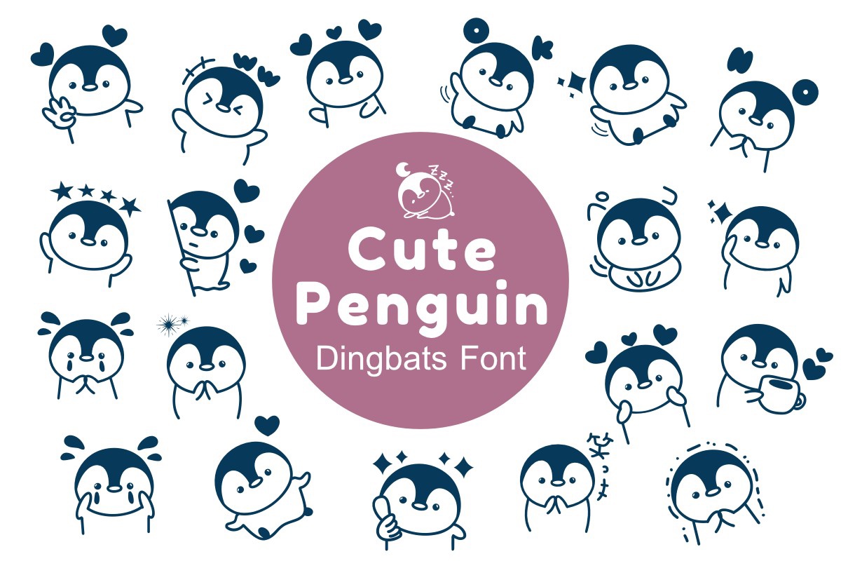 Пример шрифта Cute Penguin Regular